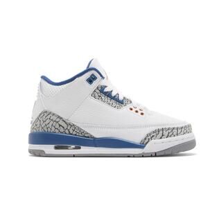 Air Jordan 3 Streetwear Retro GS White Blue Cement Boys 5.5Y Basketball Sneakers